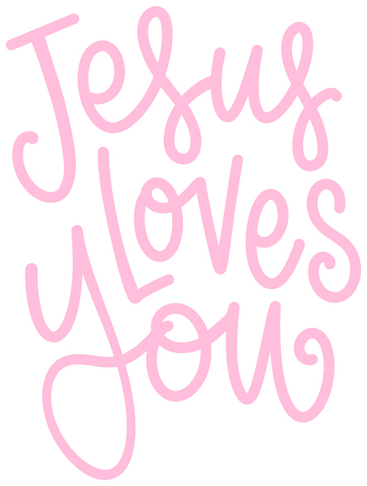 Transfer Jesus Loves You Pink