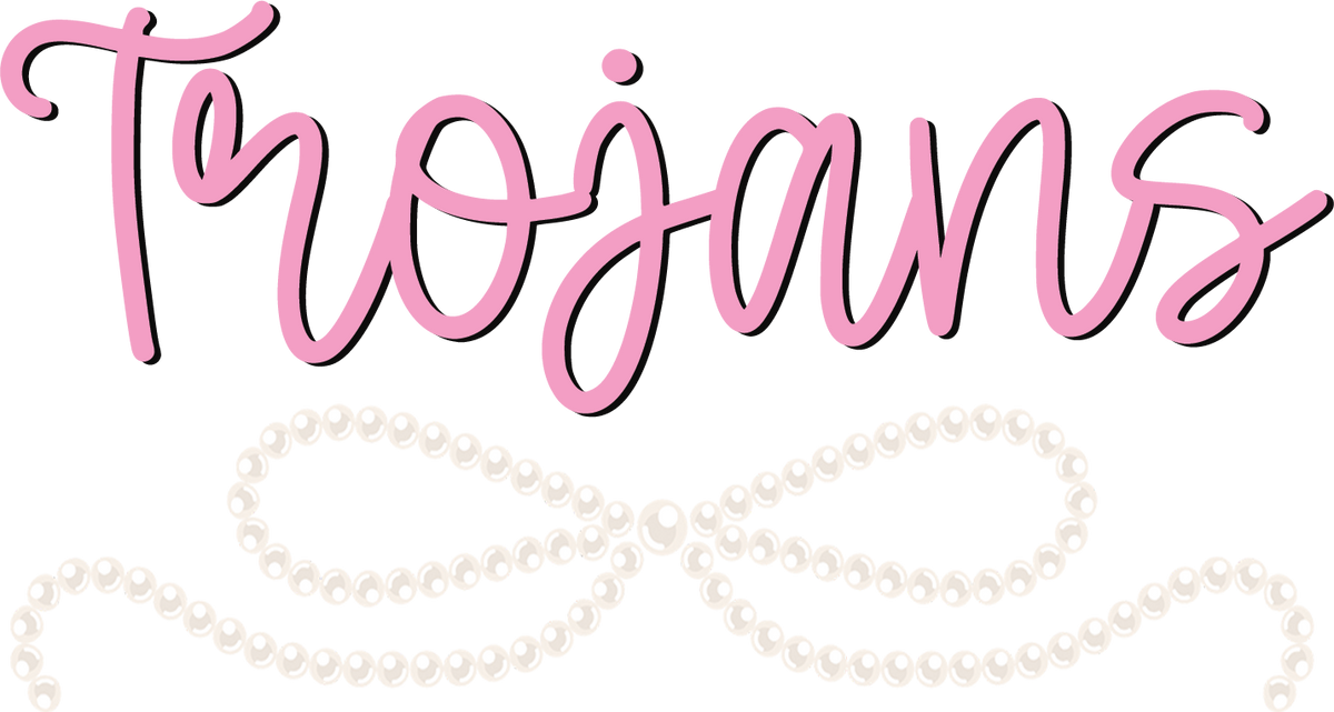 Transfer Floral Trojans Pearls with Pocket
