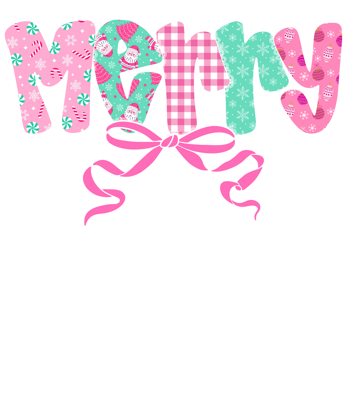 Transfer Merry Bow Pink