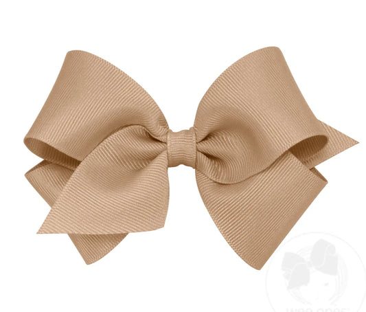 Wee Ones Small Classic Grosgrain Hair Bow Oatmeal