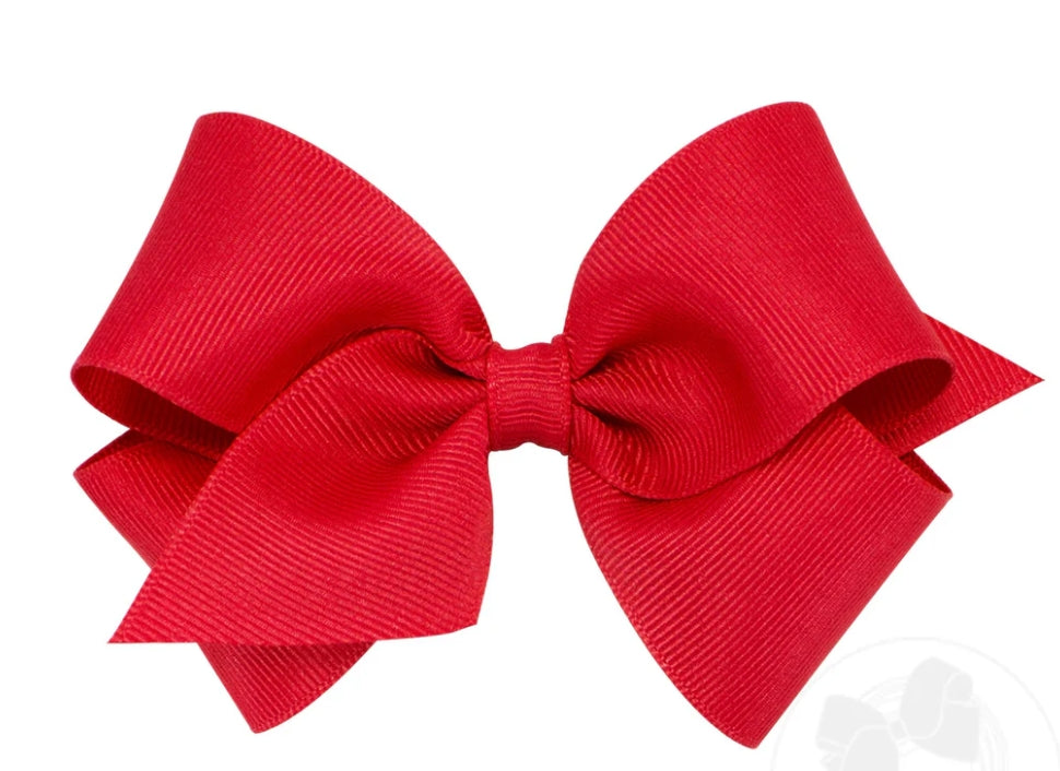 Wee Ones Small Classic Grosgrain Hair Bow Red