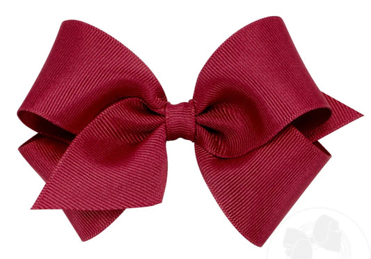 Wee Ones Small Classic Grosgrain Hair Bow Cranberry