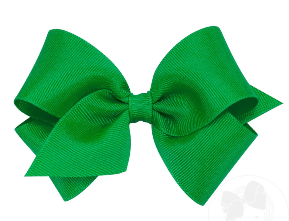 Wee Ones Small Classic Grosgrain Hair Bow Green