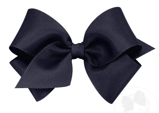 Wee Ones Small Classic Grosgrain Hair Bow Navy