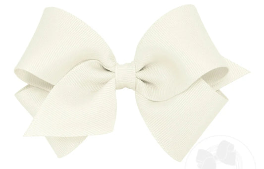Wee Ones Small Classic Grosgrain Hair Bow Antique White