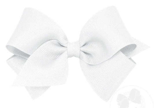 Wee Ones Small Classic Grosgrain Hair Bow White