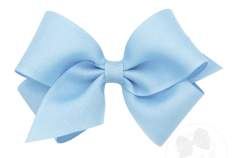 Wee Ones Small Classic Grosgrain Hair Bow Light Blue