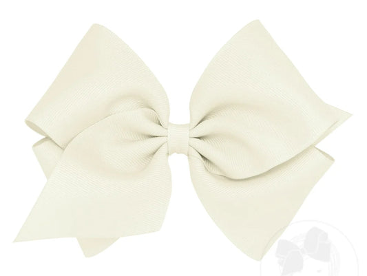 Wee Ones Mini King Classic Grosgrain Hair Bow Antique White