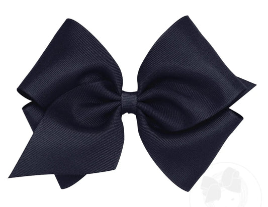 Wee Ones Mini King Classic Grosgrain Hair Bow Navy