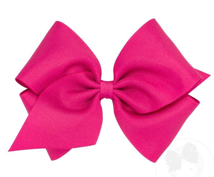 Wee Ones Mini King Classic Grosgrain Hair Bow Hot Pink
