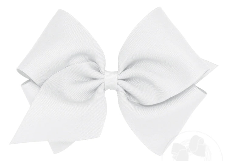 Wee Ones King Classic Grosgrain Hair Bow White