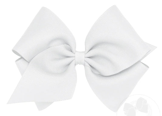 Wee Ones King Classic Grosgrain Hair Bow White