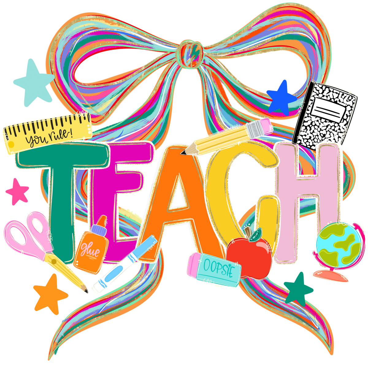 Adult Transfer Teach Coquette Bow