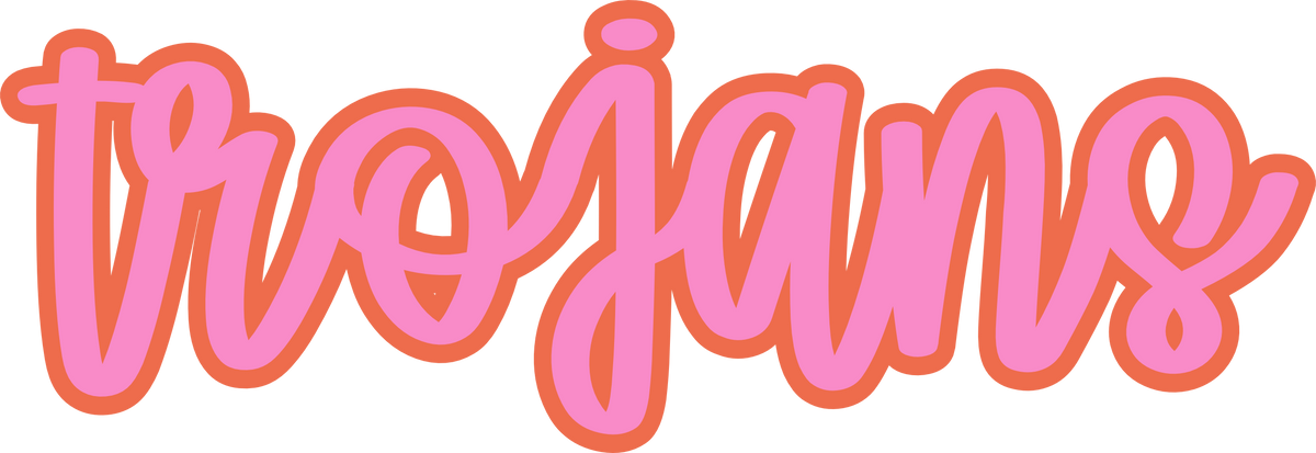 Transfer Trojans pink orange outline