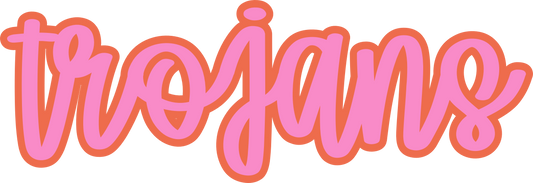 Transfer Trojans pink orange outline