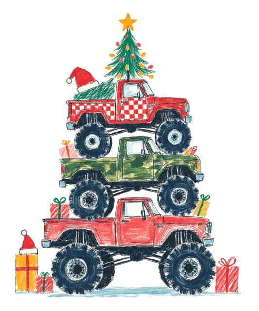 Transfer Truck Tree Crayon