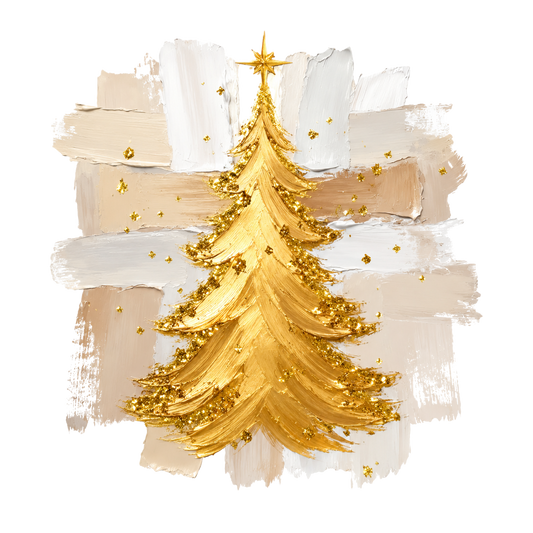 Transfer Gold Foil Tree Painted