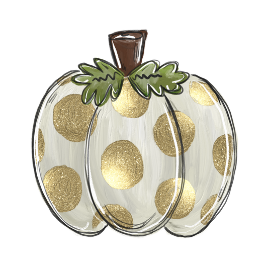 Transfer Pumpkin w/gold dots