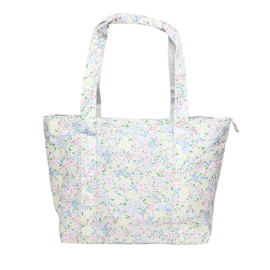 Nylon Tote Bag with Simple Monogram (Floral)